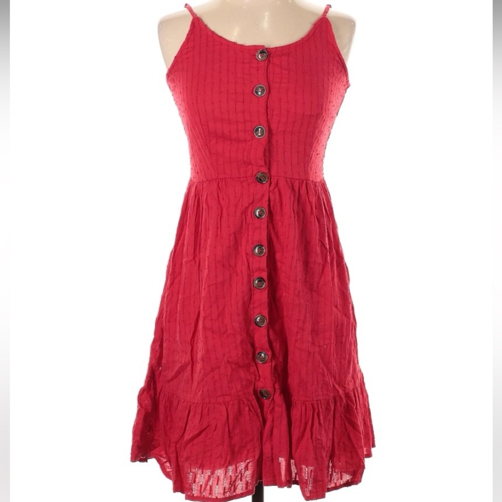 Japna Red Button Small Dress